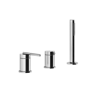Image for INGRANAGGIO-Three-holes bath mixer with diverter, 1,50 m flexible hose and antilimestone handshower. To be used with overflow filler - 63547