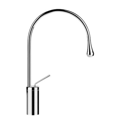 billede til GOCCIA - Medium version basin mixer, medium spout, flexible connections, without waste - 33605