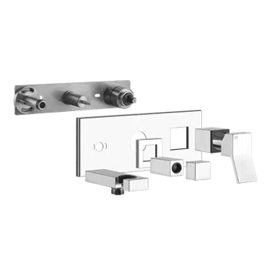 Obrázek pro RETTANGOLO K - External parts for two-way built-in shower mixer with diverter, water outlet, handshower hook. To be completed with flexible hose and handshower - 53141