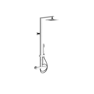 Image for RETTANGOLO BAGNO - Wall-mounted thermostatic mixer with showerhead, flexible hose and handshower - 23447
