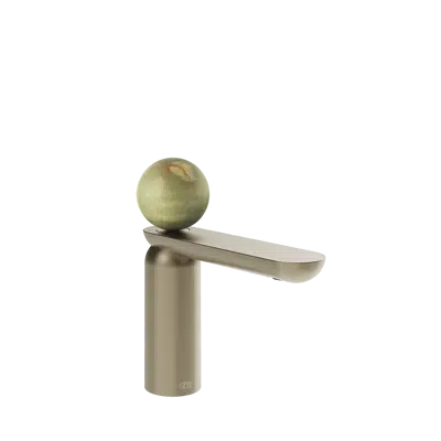 Image for PERLE-Basin mixer with Stop&Go waste and connecting flexibles. Pearl in Onyx Green. - 74551