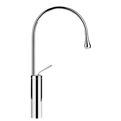 GOCCIA - High basin mixer, medium spout, flexible connections, without waste. Fixed spout. - 33810图像