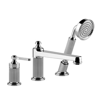 imagen para 20VENTI - Grupo borde bañera de 3 orificios con desviador, caño, flexible 1,50 m y maneral de ducha extraíble - 65037