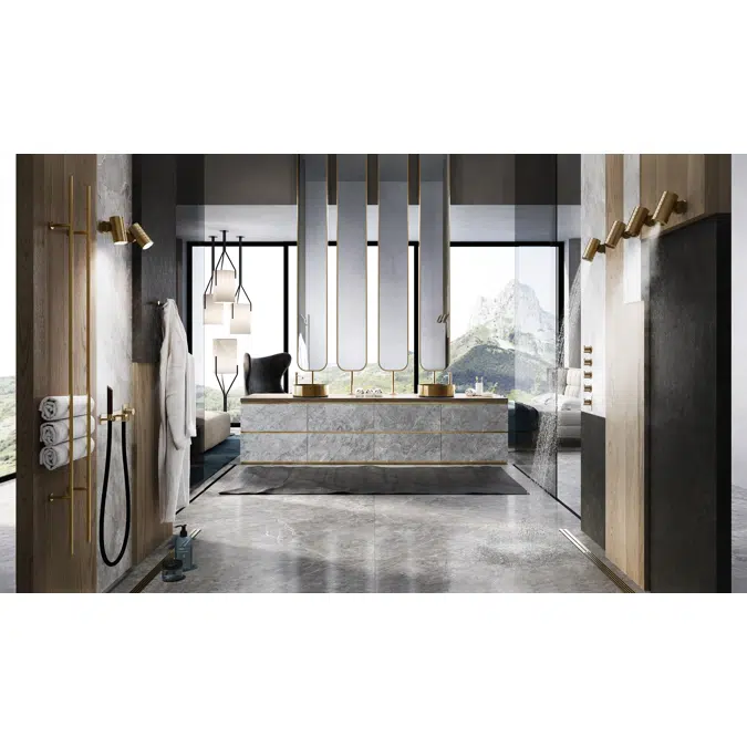 57269 SPOTWATER-Wall-mounted adjustable shower head. RAINFALL/SPRAY/MASSAGE function. - 57269