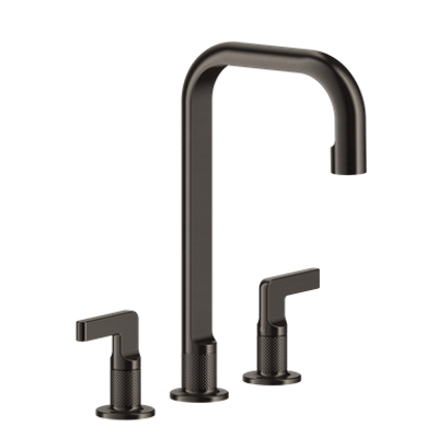 Image for INCISO L - High version three-hole basin mixer, with flexible hoses with waste - 58015