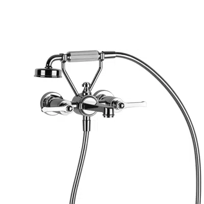 Image for 20VENTI - External parts for wall-mounted bath mixer, bath/shower diverter, 1,50 m flexible hose and antilimestone handshower with fixed hook - 65113