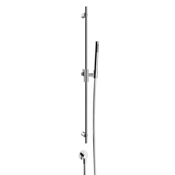 ANELLO-Sliding rail with antilimestone handshower, 1,50 m flexible hoseand water outlet - 63482