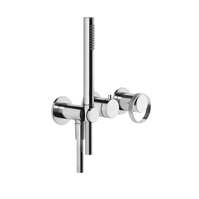 Imagem para ANELLO-External parts wall-mounted for shower mixer, two-way, diverter, water outlet, handshower hook - 63345}