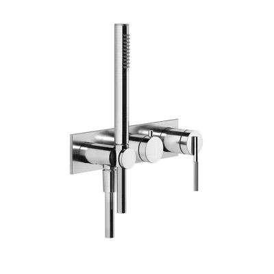 INGRANAGGIO-External parts wall-mounted for shower mixer, two-way, diverter, water outlet, handshower hook - 63543 için görüntü