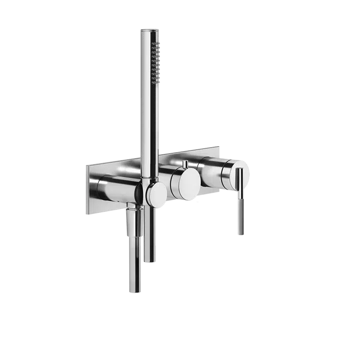 INGRANAGGIO-External parts wall-mounted for shower mixer, two-way, diverter, water outlet, handshower hook - 63543