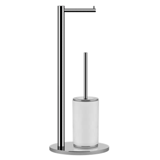OVALE - White Standing set with paper roll holder and brush holder - 25735