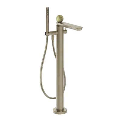 Image for PERLE-External part wall-mounted bath mixer with antilimestone handshower and automatic diverter. Pearl in Onyx Green. - 74529