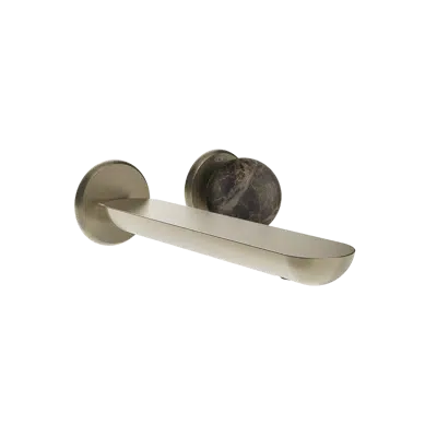 Image for PERLE-External part wall-mounted basin mixer. Pearl in Emperador Dark marble. - 74188
