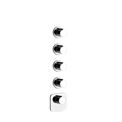 Image for OXYGENE-External parts for wall-mounted thermostatic high-capacity mixer. Vertical/horizontal setting up with FOUR SEPARATE EXITS - 43238
