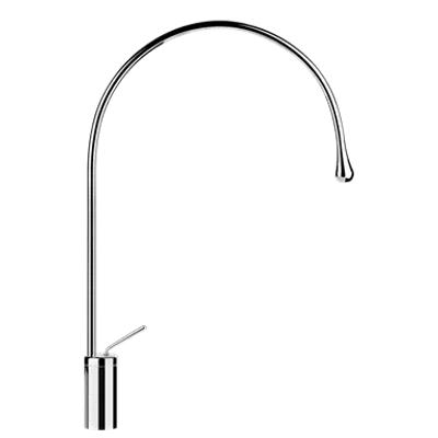 Image for GOCCIA - Medium version basin mixer, long spout, flexible hoses, without waste. Fixed spout. - 33808