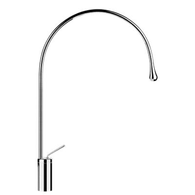 imazhi i GOCCIA - Medium version basin mixer, long spout, flexible hoses, without waste. Fixed spout. - 33808