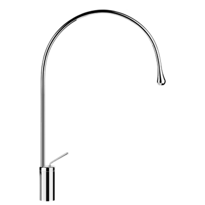 GOCCIA - Medium version basin mixer, long spout, flexible hoses, without waste. Fixed spout. - 33808