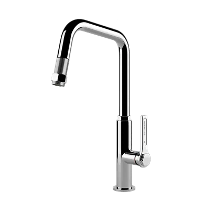 OFFICINE GESSI-Rotating sink mixer with pull-out extractable double jet handshower - 60053