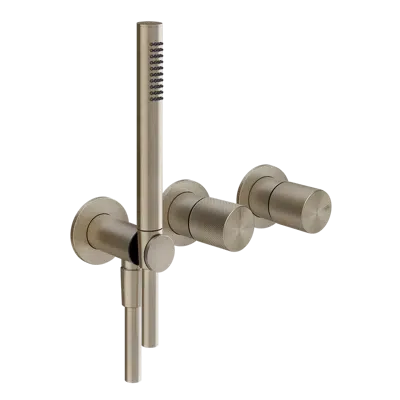 Image for 70638 HABITO-External parts wall-mounted two-way shower mixer with diverter, water outlet, hand shower hook and hand shower. DIAMANTATO - 70638