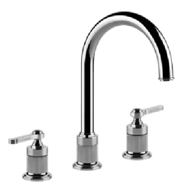20VENTI - Three-hole basin mixer with umbrella spout,, with flexible hoses. Without waste - 65016