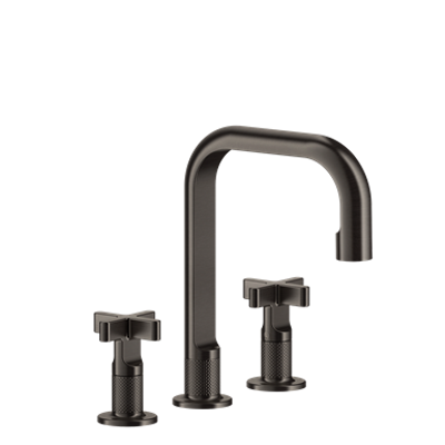 Image for INCISO X - Medium version three-holes basin mixer, with flexible hoses with waste - 58113