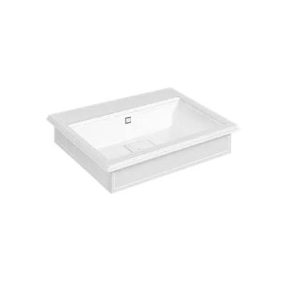 Image for ELEGANZA - Wall-mounted or counter washbasin in Cristalplant® with overflow waste - 46811