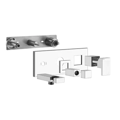 Image for RETTANGOLO BAGNO - External parts for two-way built-in shower mixer with diverter, water outlet, handshower hook. To be completed with flexible hose and handshower - 44911
