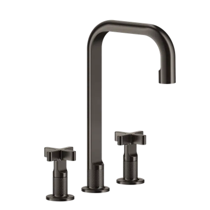 INCISO X - High version three-hole basin mixer, with flexible hoses with waste - 58115