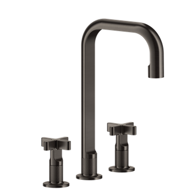 Image for INCISO X - High version three-hole basin mixer, with flexible hoses with waste - 58115
