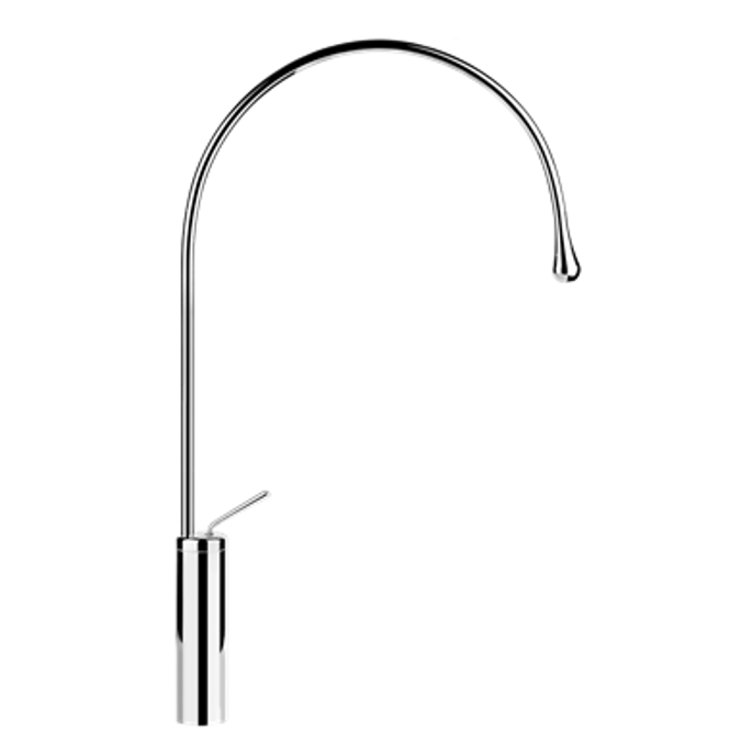 GOCCIA - High basin mixer, long spout, flexible connections, without waste. Fixed spout. - 33811