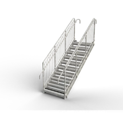 imagem para Straight flight staircase, railing, round bar