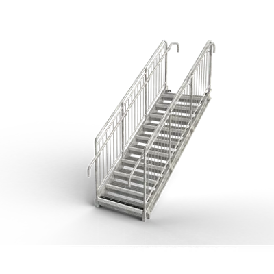 Image for Straight flight staircase, railing, round bar