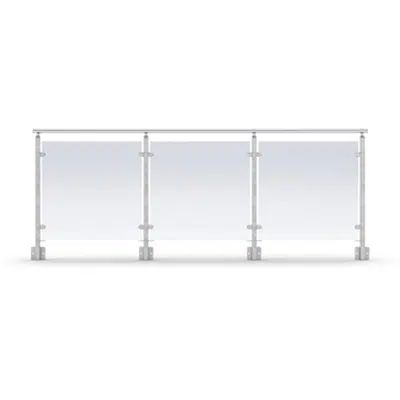 Sectional Railing Glass Side mounted 이미지