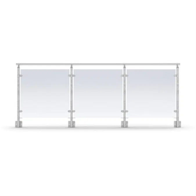 Sectional Railing Glass Side mounted