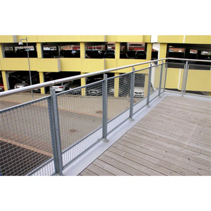 Sectional Railing Mesh Top mounted