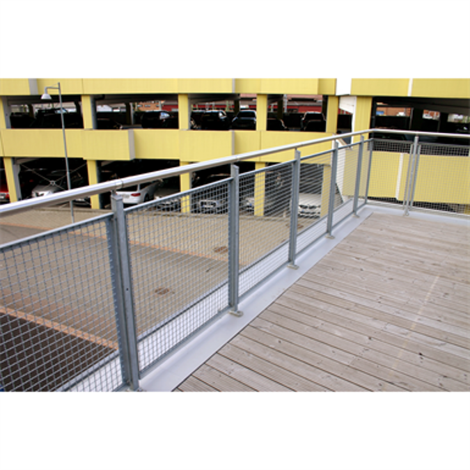 BIM objects - Free download! Sectional Railing Mesh Top mounted | BIMobject