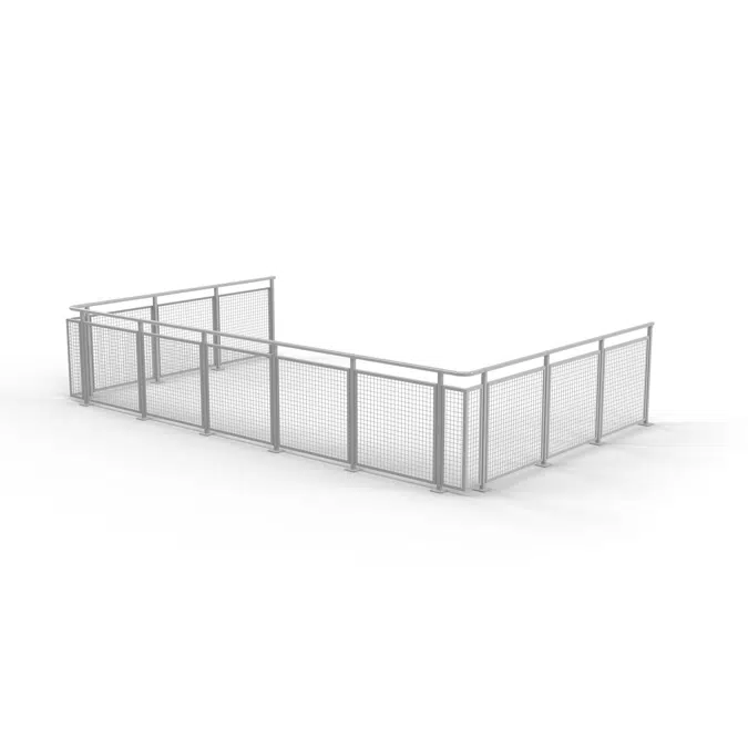 Sectional Railing Mesh Top mounted