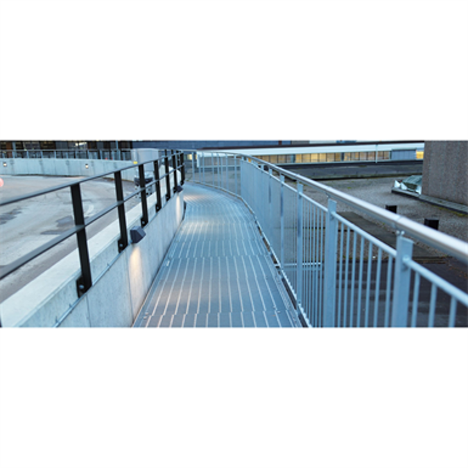 Steel walkway Flex, Railing Round Bar