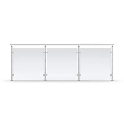 Image pour Sectional Railing Glass Top mounted