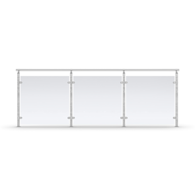 Image pour Sectional Railing Glass Top mounted