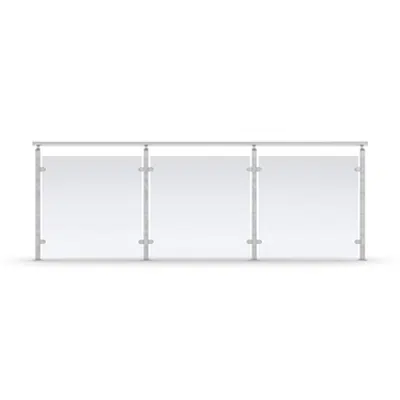 Image for Sectional Railing Glass Top mounted