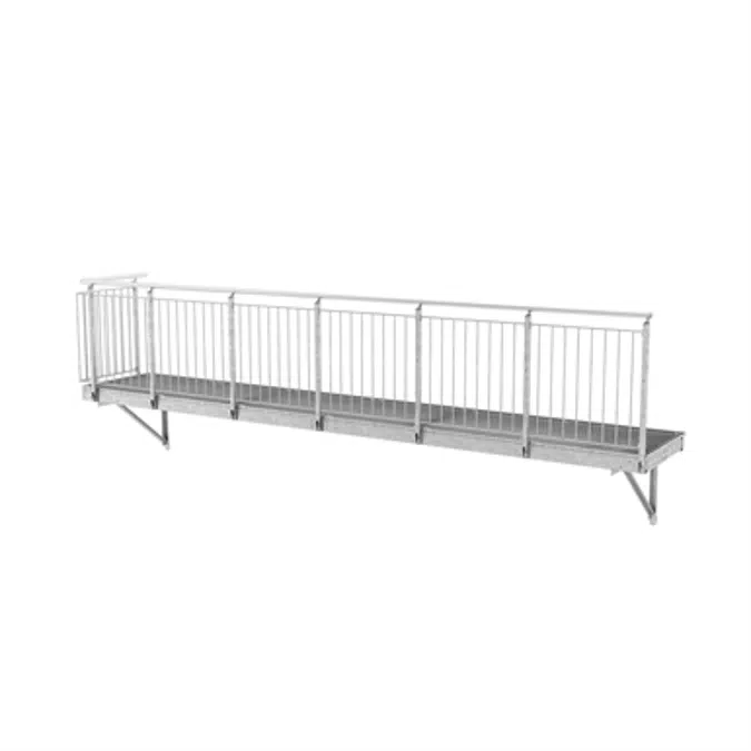 Steel walkway, Wall mounting, Railing Round Bar