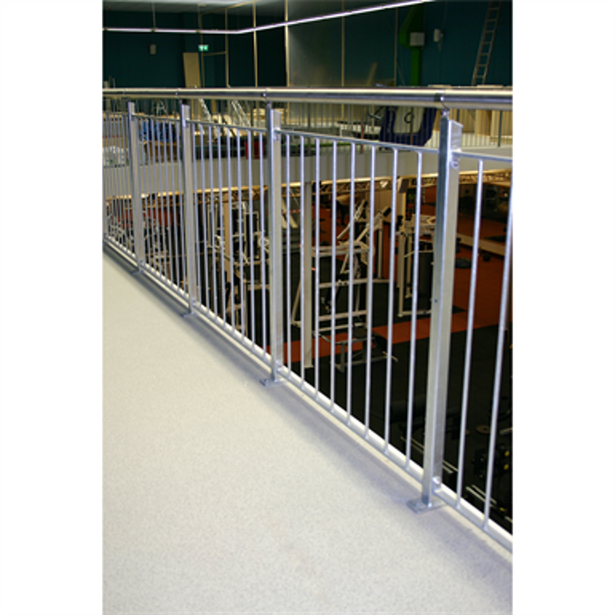 BIM objects - Free download! Sectional Railing Round Bar Top Mounted ...