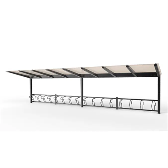 LIGHT Bicycle shelter 8m 16 bicycles