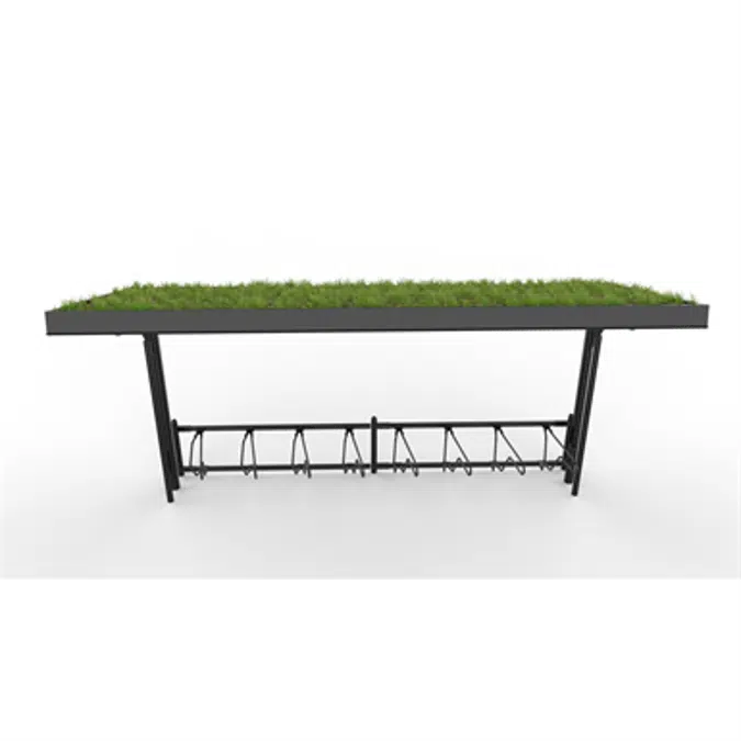 KAPPA Cycle Shelter 16,5m 32 bicycles -Sedum roof