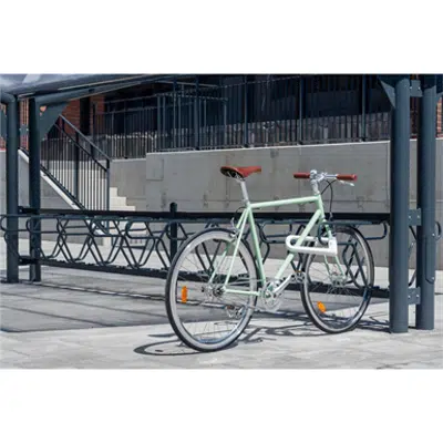 kép a termékről - DELTA Bicycle Rack left 45° single sided 2,4m CC600mm 4 bicycles