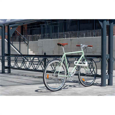 bild för DELTA Bicycle Rack left 45° single sided 2,4m CC600mm 4 bicycles
