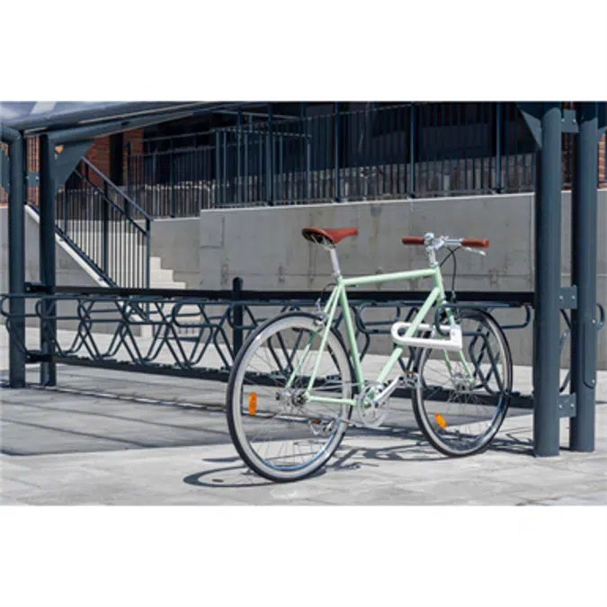 DELTA Bicycle Rack left 45° single sided 2,4m CC600mm 4 bicycles