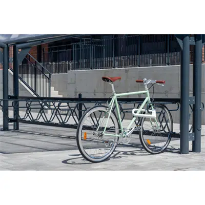 DELTA Bicycle Rack left 45° single sided 3,0m CC600mm 5 bicycles图像