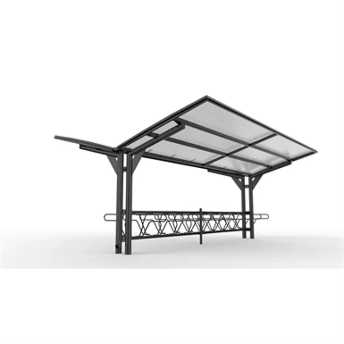 YPSILON Cycle Shelter 12,5m 48 bicycles